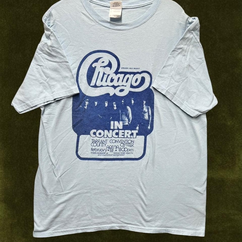 Chicago Band Concert Tee Tarrant County 1974 Tour Reprint - Modern L